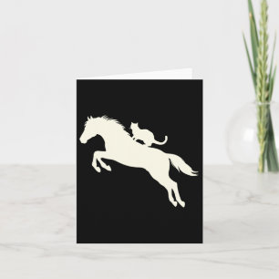 Carte Chat D'Équitation Silhouette Pour Amoureux des ani