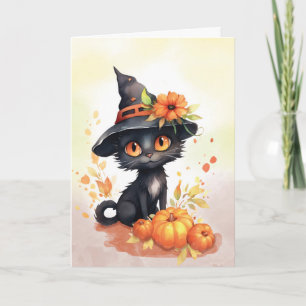 Carte Chat d'Halloween doux