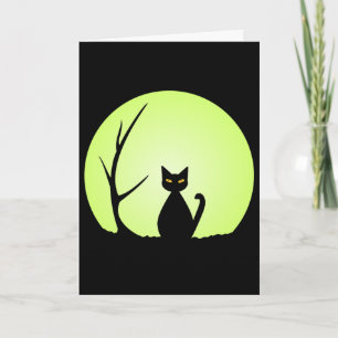 Carte Chat d'Halloween éffrayant