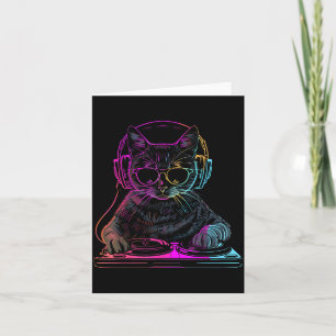 Carte Chat Dj Edm Techno House Musique Drôle Amateur De 