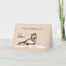 Chat drôle avec gâteau et pâtisseries