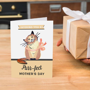 Carte Chat drôle "Parfait" Fête des Mères