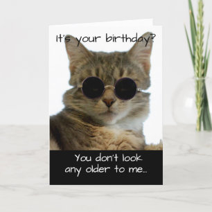 Carte Chat drôle porter des lunettes Anniversaire