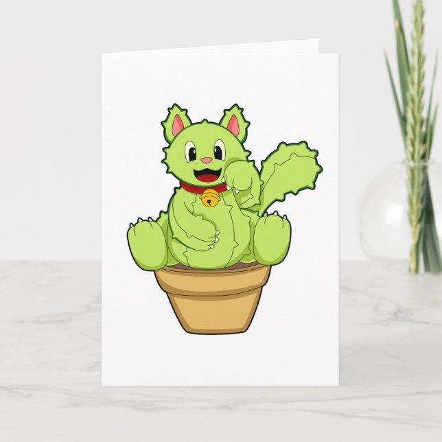 Carte Chat en Cactus (Devant)