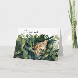 Carte Chat En Feuille Vert Anniversaire