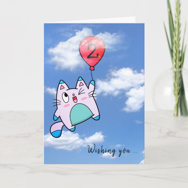 Carte Chat Et Ballotte 2 Anniversaire (Devant)