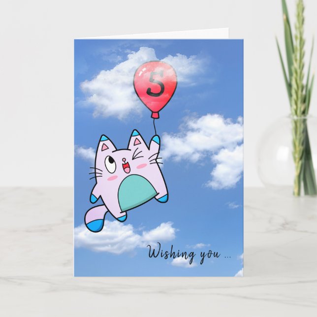 Carte Chat et Ballotte 5e anniversaire (Devant)