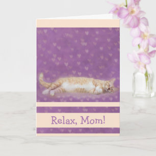 Carte Chat Et Coeurs Mignons Anniversaire Pour Maman