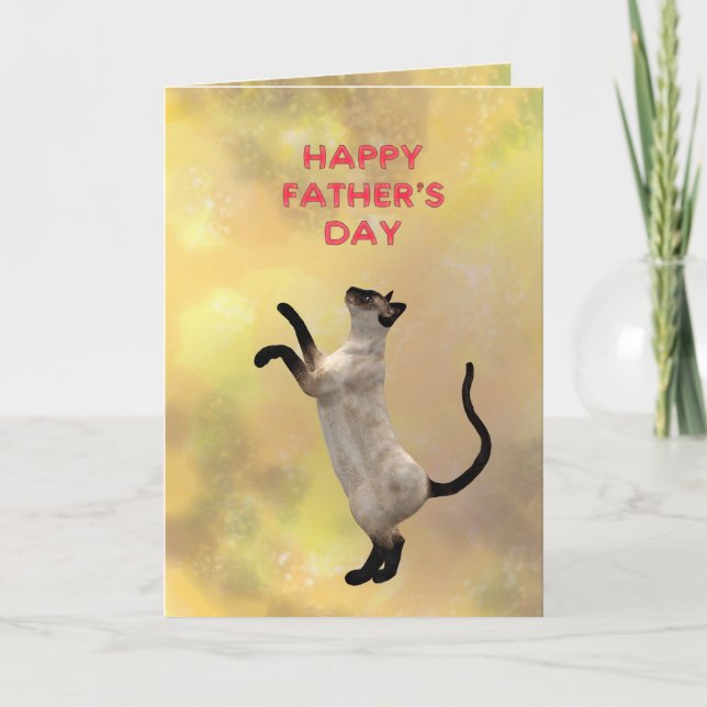 Carte Chat et Fête des pères siamois (Devant)