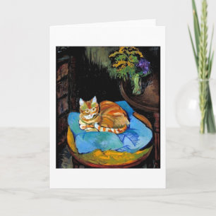 Carte Chat et fleurs à Vase, Suzanne Valadon