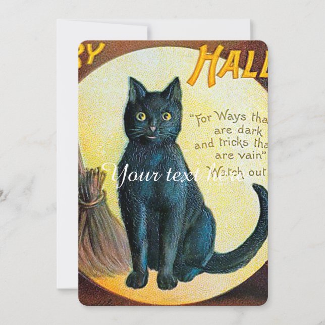 Carte Chat Falln Joyeux Halloween (Devant)