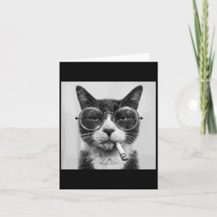 Carte Chat graphique drôle qui fume Adulte drôle _1 