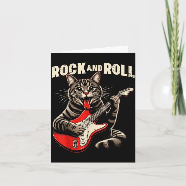 Carte Chat Guitare Électrique Rock And Roll Rocker Chato (Devant)