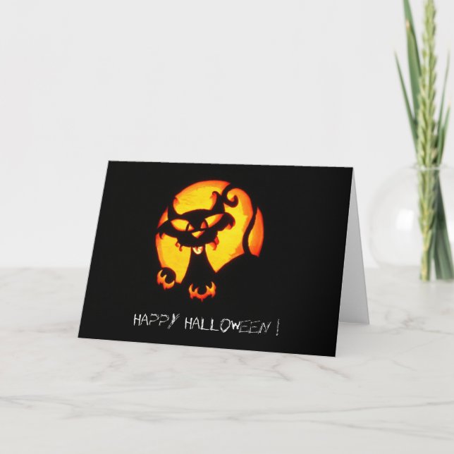 Carte chat halloween (Devant)