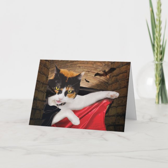 Carte Chat Halloween Drôle mignon Adorable Meilleu (Devant)
