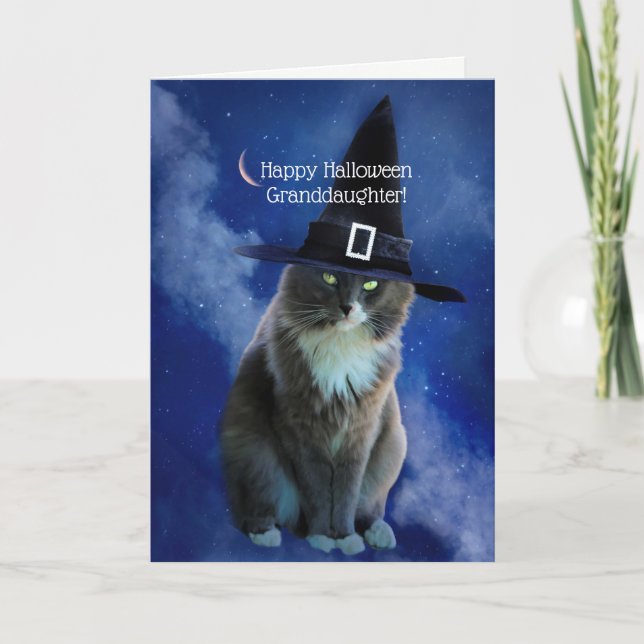 Carte Chat Halloween Grandgirl Super mignonne (Devant)