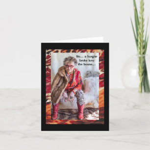 Carte Chat humoristique traitant du cambriolage