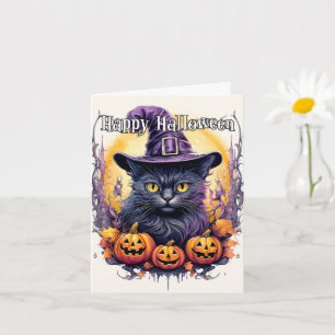 Carte Chat Little Kitty   Bonne Halloween