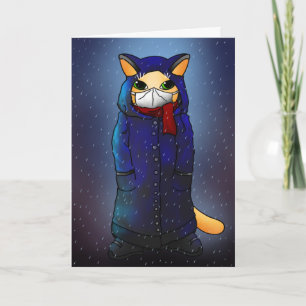 Carte Chat Masque Visage De Pluie Nocturne