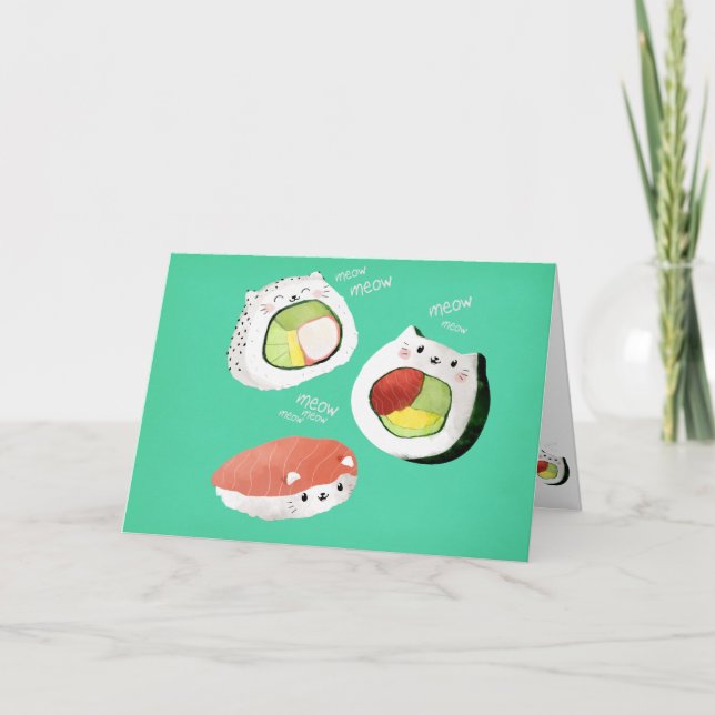 Carte Chat mignon de sushi (Devant)