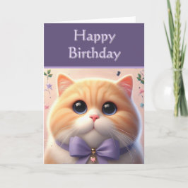 Carte Chat mignon Joyeux anniversaire