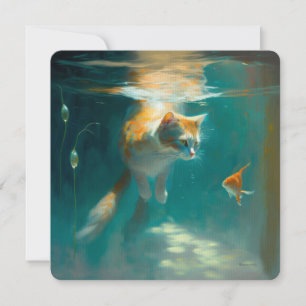 Carte Chat Montres sous-marines Poisson - CARD