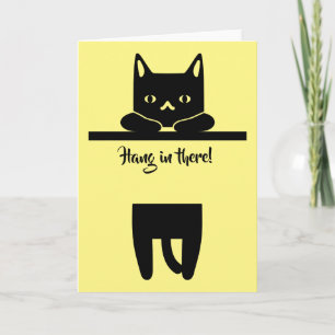 Carte Chat noir, accrochez-vous là !
