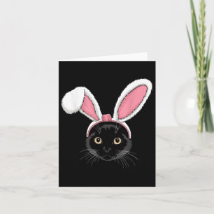 Carte Chat Noir Avec Des Oreilles De Lapin Mignonnes Fil