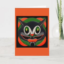 Carte Chat noir avec le sourire énorme