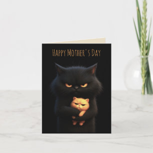 Carte Chat noir Bonne fête des Mères