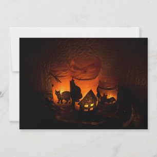 Carte Chat noir d'Halloween