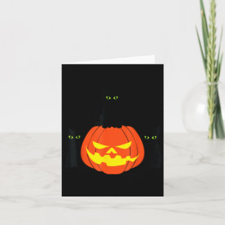 Carte Chat noir effrayant Halloween Citrouille Chats Jac