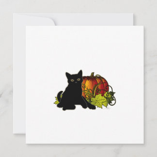 Carte Chat noir et Citrouille