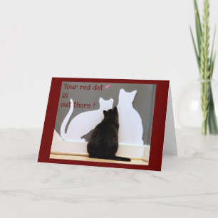 Carte Chat noir et point rouge