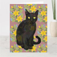 chat noir floral