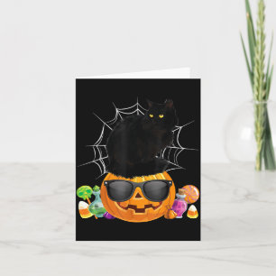 Carte Chat noir Halloween Citrouille Jack O Lanterne Cha