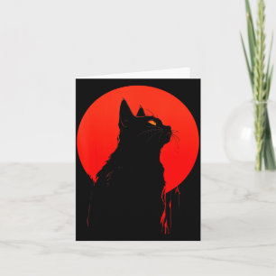 Carte Chat noir Halloween _ Y Saison effrayante Kitty Go