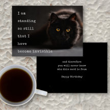 Chat noir invisible Voeux d'anniversaire anonymes