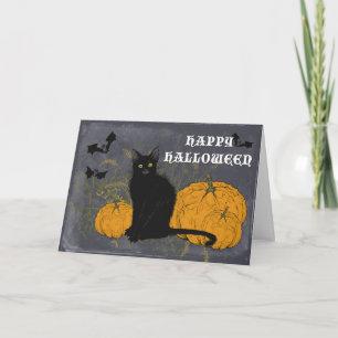 Carte Chat noir Joyeux Halloween