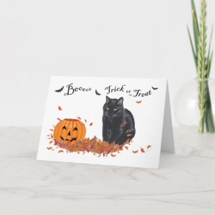 Carte Chat noir Trick or Treat Halloween