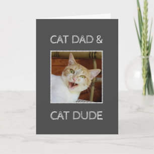 Carte Chat Papa Dude Fête des pères Photo personnalisée 