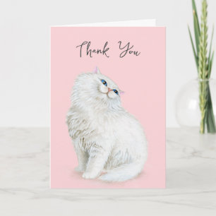 Carte Chat Perse Blanc Merci