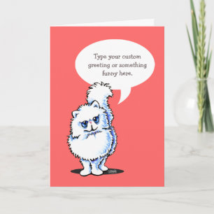 Carte Chat Perse Blanc Parle Votre Salutation Personnali