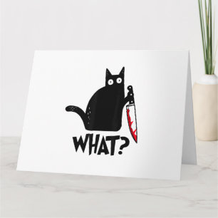 Carte Chat Qu'est-ce que_ Drôle Chat Noir 