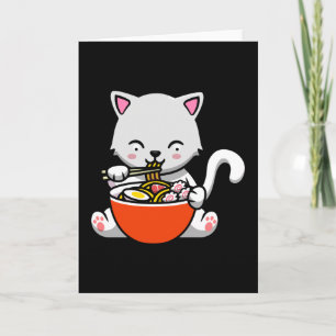 Carte Chat Ramen Kawaii Sushi Anime Cadeau Japonais