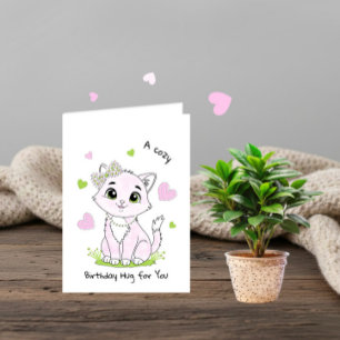 Carte Chat rose confortable