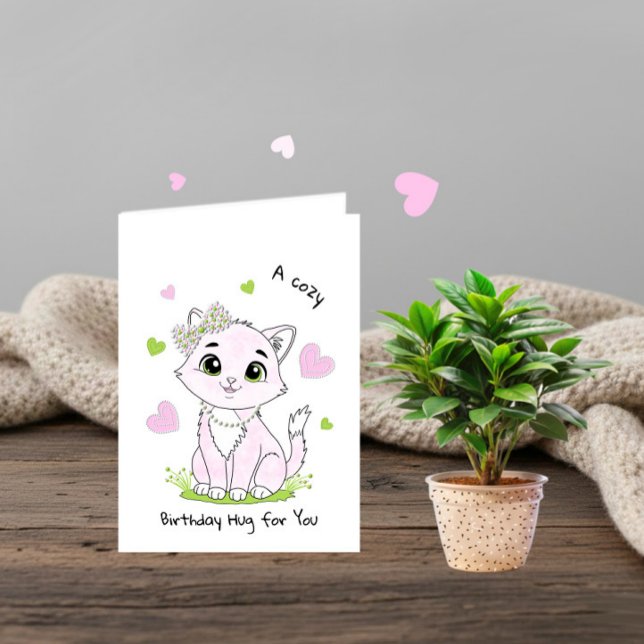 Carte Chat rose confortable (Créateur téléchargé)