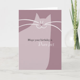 Carte Chat rose mignon Anniversaire
