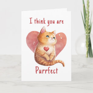 Carte Chat rouge mignon amour jeu de jeu Valentine