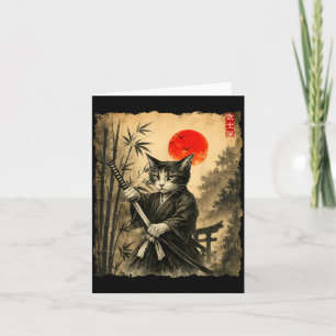 Carte Chat Samouraï Art Japonais Hommes Garçons Drôle Gr